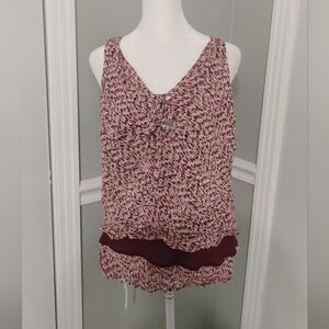 Vintage 2000s Tapemeasure Printed Sleeveless Blouse Sz 10